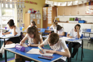 studying kids in school